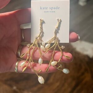 Kate Spade Gold and Pearl Branch Earrings